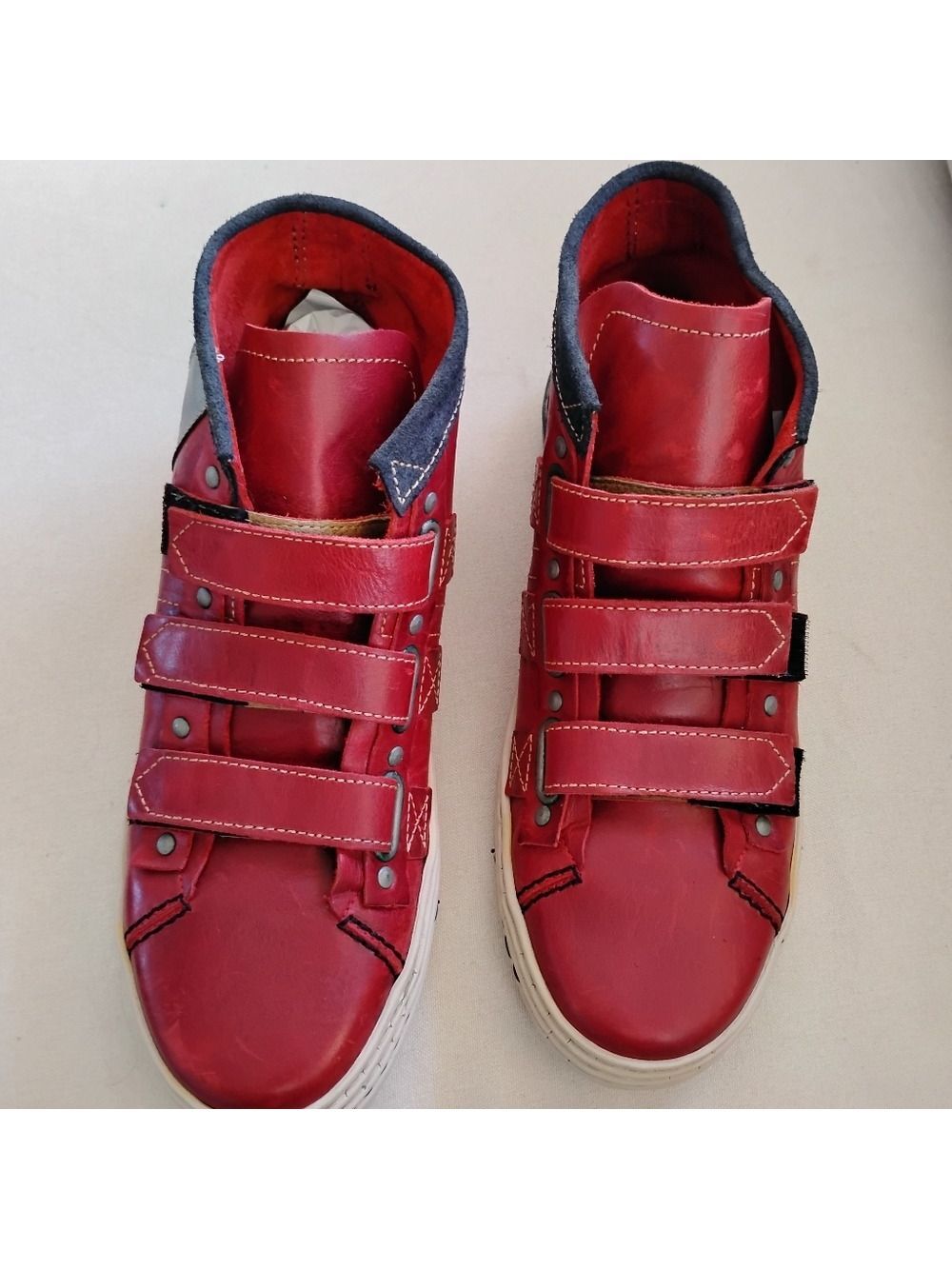 Fly London Leather Ankle Boots | Red & Tan | Made in Portugal | Size 43 / US 10